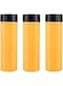 300ml Clear Glass Drink Bottles with Black Lids &ndash; 3-Pcs Empty Round Bottles for Smoothies, Juices, Milk, Iced Coffee, Water, Shakes &ndash; BPA-Free Reusable Beverage Containers for DIY Storage