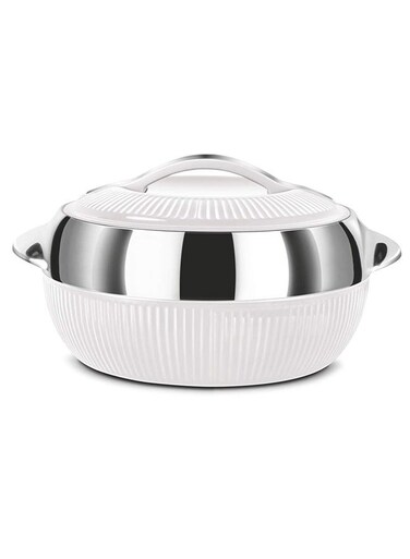 TO Z Lavenna Feasta Large Insulated Hot Pot &acirc;&euro;&ldquo; 6500ml, Double-Walled Stainless Steel, PU Insulated Casserole, BPA-Free, Food Safe, Keeps Food Hot &amp; Fresh for Hours, Easy Carry Handle, Elegant Design &acirc;&euro;&ldquo; Pearl White