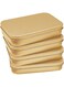 Tazweeq 4 Pack Tin Box Containers, Metal Tins Storage Box with Hinge Lids, Rectangular Tinplate Storage Boxes, for Home Storage, Outdoor Active Storage Containers, Home Organizer Small Tins, Rose Gold