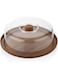 Orchid EVELIN Round Bread &amp; Cake Serving Box Container With Lid Cake Server Storage Keeper Tray with See-Through. (Without Lid) (SERVING TRAY WITH COVER)
