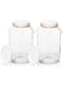 kitchentoolz 2 Pack - 1 Gallon Glass Wide Mouth Kombucha Brewing Mason Jar - Home Brewing and Fermenting Kit with Cotton Cloth Filter, Rubber Band and Plastic Lid -
