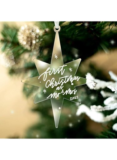 BPA&reg; 20 Pack 4" Octagon Star Clear Acrylic Christmas Ornament, DIY Acrylic Blanks, Stocking Tag, Wedding Gift Tags