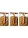 AKDC Square Glass Storage Jar with Wood Lids and Spoon 800ml Airtight Sealed Clear Borosilicate Canister Kitchen Food Storage Containers for Coffee Beans Tea Nuts[Pack of 3] (800, Rectangular, 3, 24)