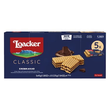 Loacker Classic Cremkakao Chocolate Wafers, 45g Pack of 5