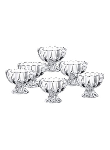 GLASSWARE Ice Cream Bowl, Sundae Cup 6-Pieces Set, 120 ml Capacity