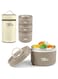 GGEROU Kids Thermal Bento Lunch Box Set for School, Insulated Lunch Containers With Bag,3 Separate Stackable Lunch Container, Microwaveable Lunch Box Bento Box for Adults &amp; Kids (3-Layer, Coffee)