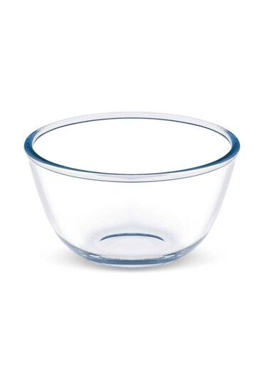 24cm x 13cm Premium Borosilicate 3.5L Glass Mixing Bowl in Clear Finish, Versatile Large Kitchen Prep Dish for Baking Cooking Serving Microwave Dishwasher Safe