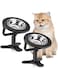 Tazweeq 2Pcs Adjustable Raised Cat Food Bowl, Tilted Elevated Bowl, Height-Adjustable Cat Bowl Rack, Pet High-Leg Bowl (Black)