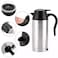 750ml Electric Car Kettle - 12V 120W Portable Stainless Steel Water Boiler for Travel (Silver)

