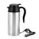 750ml Electric Car Kettle - 12V 120W Portable Stainless Steel Water Boiler for Travel (Silver)

