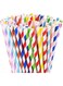 Her Home Paper Straws - 100 Biodegradable - 8MM Durable &amp; Eco-Friendly Colorful - Drinking Straws &amp; Party Decoration Supplies - Made in India (100)