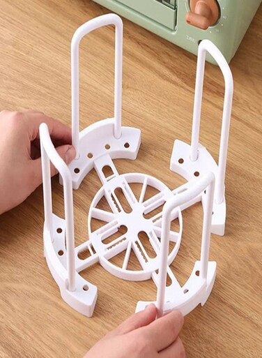 Retractable Bowl Plastic Storage Rack White 14.6 x 14.6 x 15cm