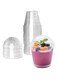 MR.FOAM Clear Plastic Dessert Cups with Lids,6oz-25 Sets Mini Parfait Dessert Cups with No Holes Dome Lids, Disposable Party Cups for Fruit/Ice Cream/Cupcake/Iced Cold Drinks