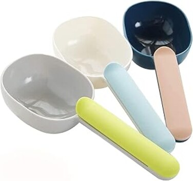 ELECDON Pet Food Scoop, Plastic Measuring Cup Pet Food Feeding Spoon with Ergonomic Bag Clip Handle for Dry Liquid Dogs Cats Birds and Kitchen Seasonings