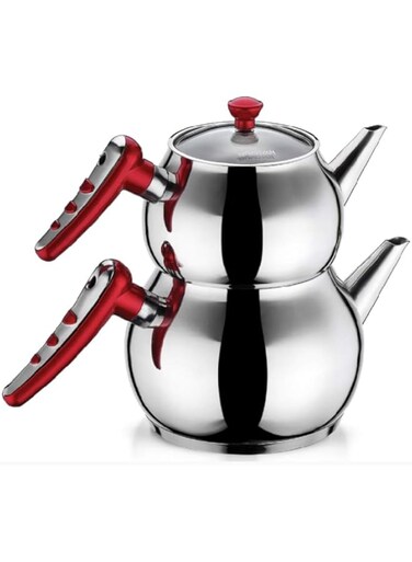 HASCEVHER STAINLESS STEEL TEAPOT APPLE 4 PC SET 1.1L,2L