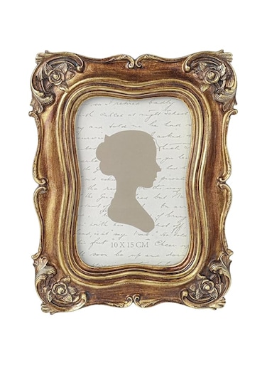 Sunlit Vintage Picture Frame 4x6 Inch, Luxury Antique Photo Frames with Glass Front, Photo Display, Tabletop Wall Hanging, Gift Ideas, Bronze