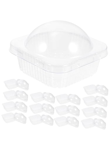 KASTWAVE 50 Clear Plastic Cupcake Holders with Lids for Muffins and Cookies, Individual Carrier Cases for Easy Transport