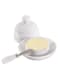 Radicaln Marble Butter Dish with Lid White 6"x5.5" Inch Handmade Butter Storage Container for Easy Spreadable Butter - Ideal Butter Keeper for Kitchen Countertop &amp; Kitchen Counter Shelf