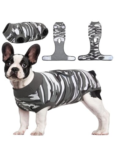 Kuoser Recovery Suit for Dogs Cats After Surgery, Professional Pet Recovery Shirt Dog Abdominal Wounds Bandages, Substitute E-Collar &amp; Cone,Prevent Licking Dog Onesies Pet Surgery Recovery Suit