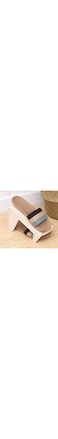 GulfDealz Double Layer Durable Adjustable Creative Design Shoe Rack Footwear With Integrated Type and Space Saving Ideal for Living Room, Small Spaces, Dormitory Rooms - Material Plastic - Beige