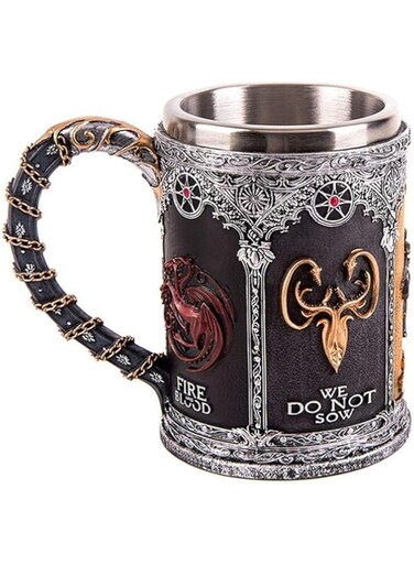 N/P Game of Thrones Mug Stark &amp; Tully &amp; Targaryen &amp; Lannister &amp; Baratheon Stainless Steel Resin 3D Coffee Beer Mug Drinkware Cup Practical Coffee Tea Cup (Capacity : 601 700ml)