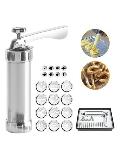 Cookie Press Gun Kit Silver