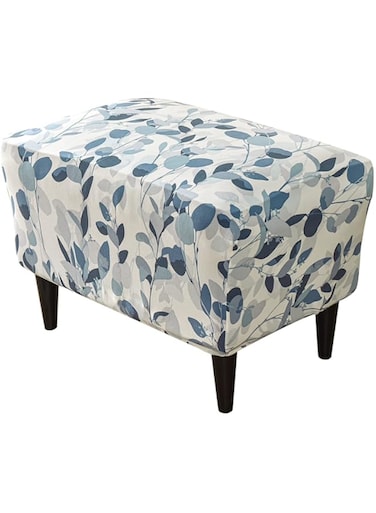 KRFOONN Ottoman Slipcovers Stretch Rectangle Footrest Stool Covers Printed Ottoman Cover for Foot Stool Furniture Protector with Non Slip Elastic Bottom(04, X-Large)