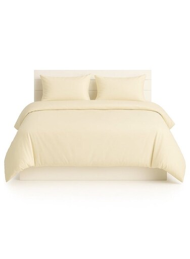 Linen Klub 2-Piece Deyarco Single Size Duvet Cover Set Cotton Blend Cream