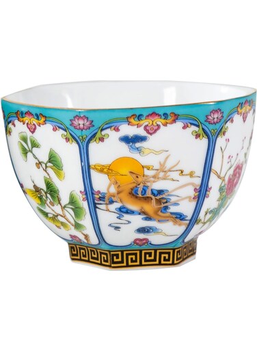 MANTIS Elegant Blue Enamel 5oz Porcelain Ceramic Tea Cup - High-End Chinese Teacup, Dishwasher &amp; Microwave Safe, Occasions