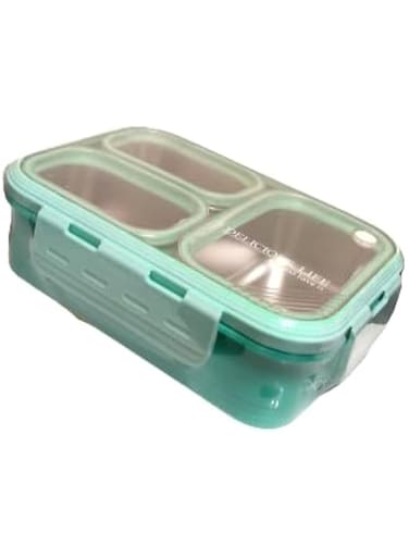 Generic Bento Lunch Box Design Portable School 304 Stainless Steel 2023 Hotselling New Food Packing Rectangle Shantou Pp+stainless Steel (Green)