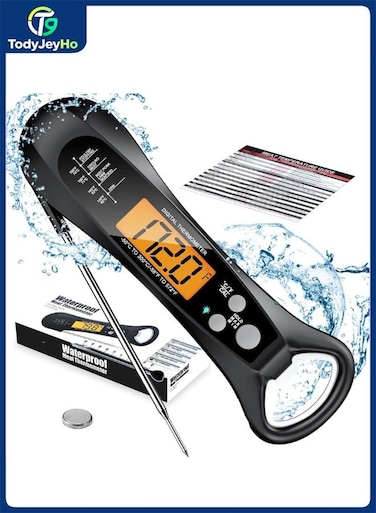 Meat Thermometer Digital - Instant Read Food Thermometer for Cooking Grilling Air Fryer Griddle Probe Kitchen Gadgets Essentials BBQ Accessories Grill Gifts for Men Him Dad Birthday
