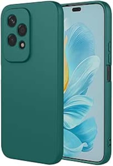 Case for Honor 200 Lite 5G 2024, Liquid Gel Rubber Bumper Case with Soft Microfiber Lining Cushion Slim Hard Shell Shockproof Protective Cover for Honor 200 Lite 5G (Green)