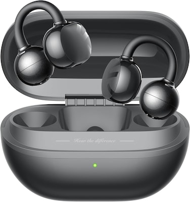 SOUNDPEATS POP Clip Open Ear Earbuds, Bluetooth 5.4 Clip-On Headphones, Lightweight Comfort, AI Call Noise Cancellation with Dual Connection, Immersive Audio Wireless Earbuds, 30H, IPX5, App Control