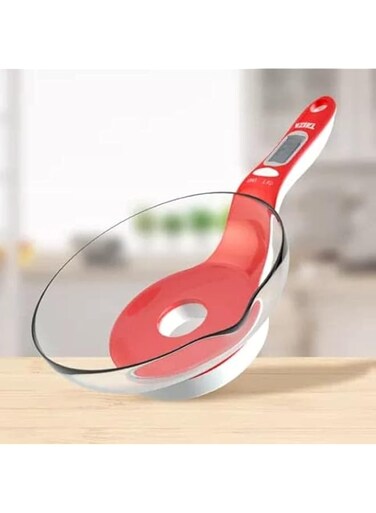 RED Food Scale, Digital Kitchen Scale Electronic Scale Weight Grams and Ounces with LCD Display &amp; Waterproof Glass Surface for Cooking with Battery