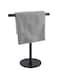 TERRIFI T-Shape Hand Towel Holder, Free Standing Hand Towel Rack for Bathroom or Kitchen Countertops, with SUS304 Stainless Steel Matte Black Finish, Minimalist Style