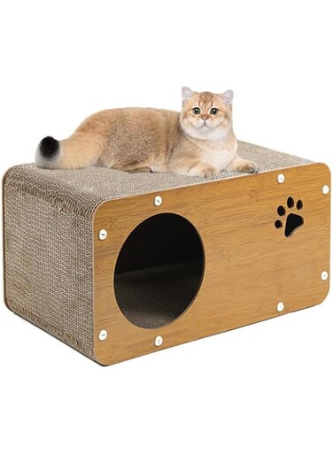 Gezipvn Cat Beds for Indoor Cats - Large Cat Cave for Pet Cat House with Sisal Hemp Ball and Scratch Board, Cat Cubes Cute Modern Cat Condo Cat Hideaway
