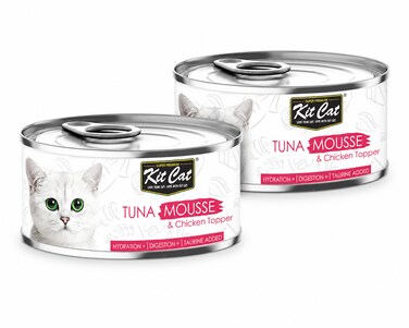 Pack of 2 - Kit Cat Tuna Mousse with Chicken Topper 80g