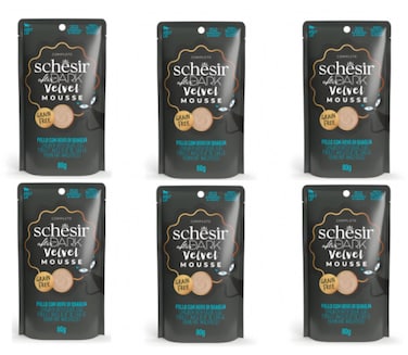 Schesir After Dark Velvet Mousse For Cat - Chicken With Quile Egg 80g ( 6 Pcs )