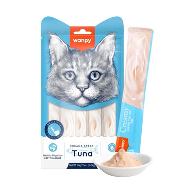 Wanpy Creamy Lickable Cat Treats &ndash; Tuna (14gx5)