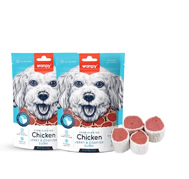 Wanpy Chicken Jerky &amp; Codfish Sushi ( 100g x 2 )
