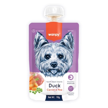 Wanpy Tasty Meat Paste Duck with Carrot &amp; Pea for Dogs ( 90g x 5 )