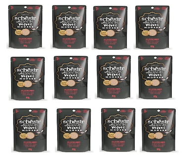 Schesir After Dark Velvet Mousse For Cat - Chicken With Beef 80g ( 12 Pcs )