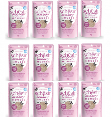 Schesir Baby Mousse Kitten - Chicken With Chicken Liver 70g (12 PCS )