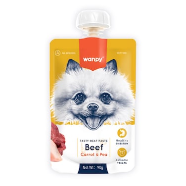Wanpy Tasty Meat Paste Beef with Carrot &amp; Pea for Dogs ( 90g x 5 )