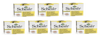 Schesir Cat Can Broth-Wet Food Tuna with Whitebait-70g - 7pcs