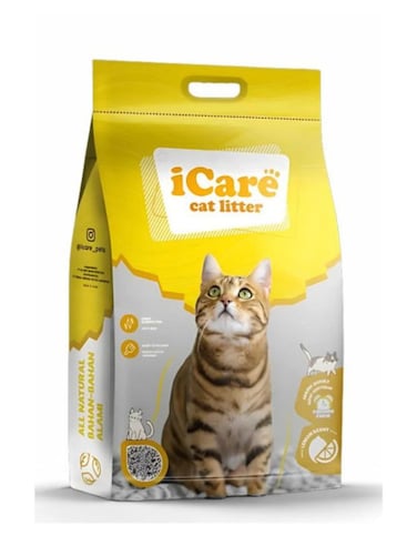 iCare Bentonite Cat Litter &ndash; Natural, Safe &amp; Odor-Free [ Lemon, 5L ]