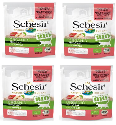 Schesir Bio Beef and Chicken With Apple for Cats[Weight - 85g] - 4 pcs