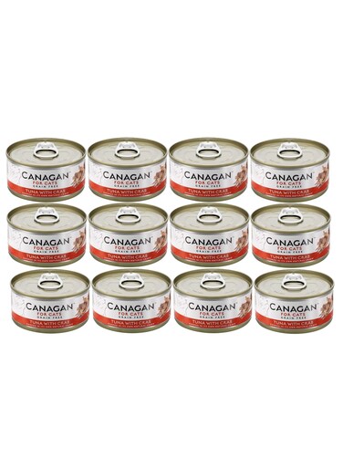 Canagan 12pcs Tuna with Crab Wet Cat Food 12x75g Tinns
