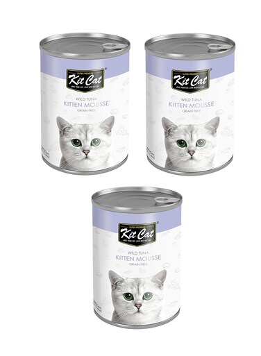 Kit Cat Wild Tuna Kitten Mousse Canned Cat Food ( 3 x 400g )