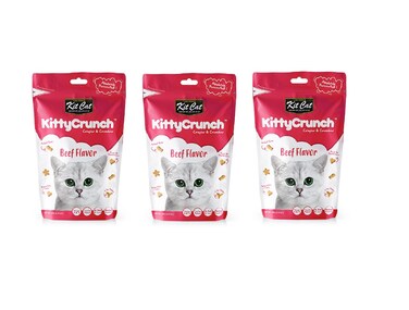 Kit Cat Kitty Crunch Beef Flavor 60g 3 Packets
